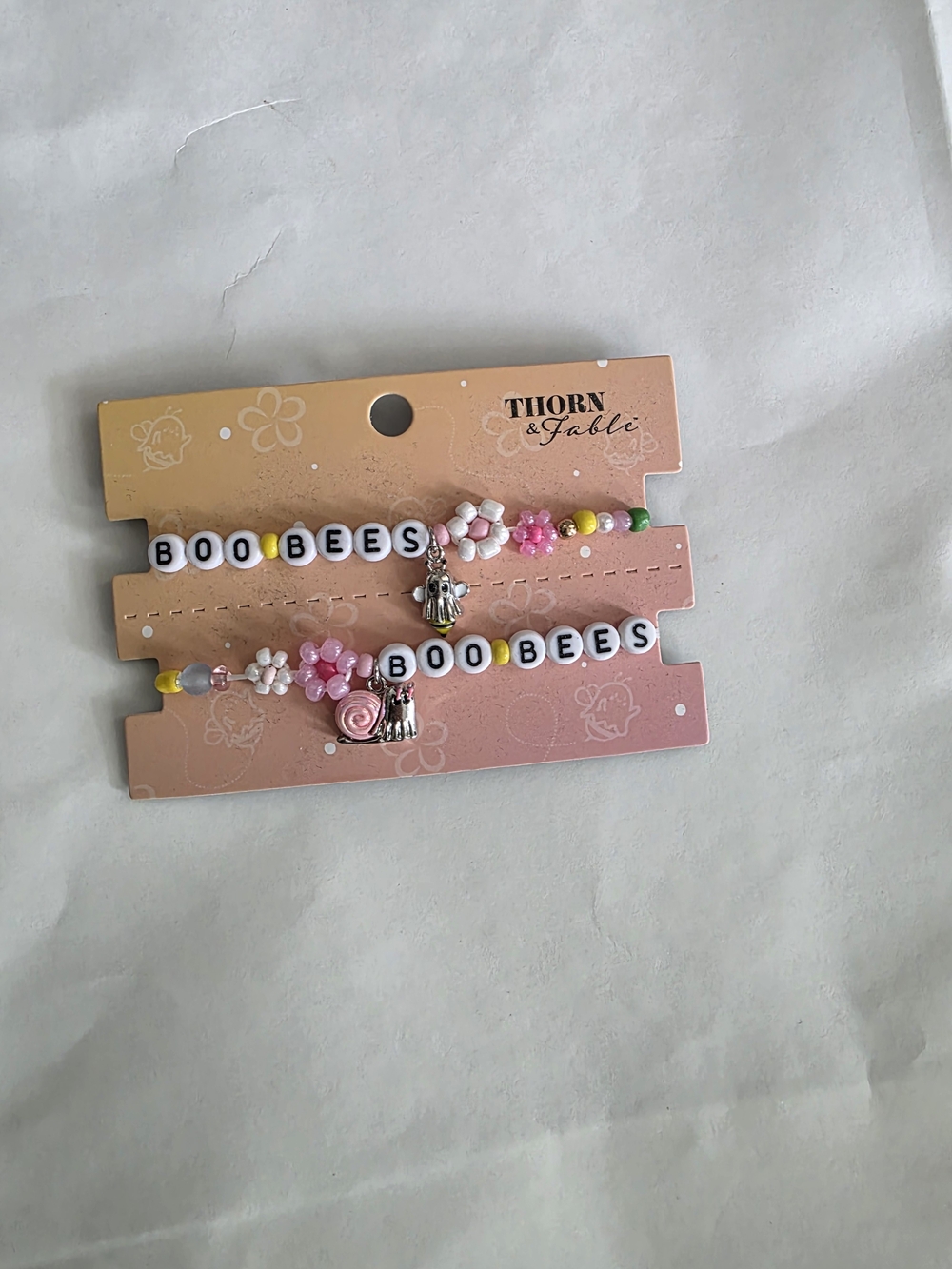 Thorn & Fable Kids Pink 'Boo Bees' Beaded Bracelet Set